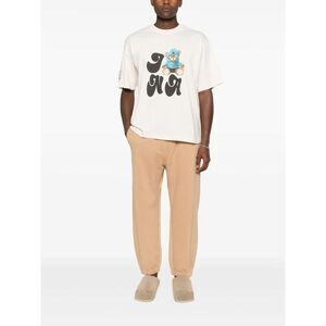 BARROW Graphic Print Cotton T-Shirt Men Beige T-Shirts